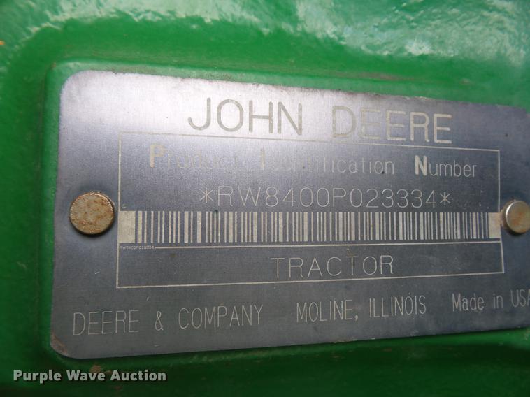 image for item DA6507 1998 John Deere 8400 MFWD tractor
