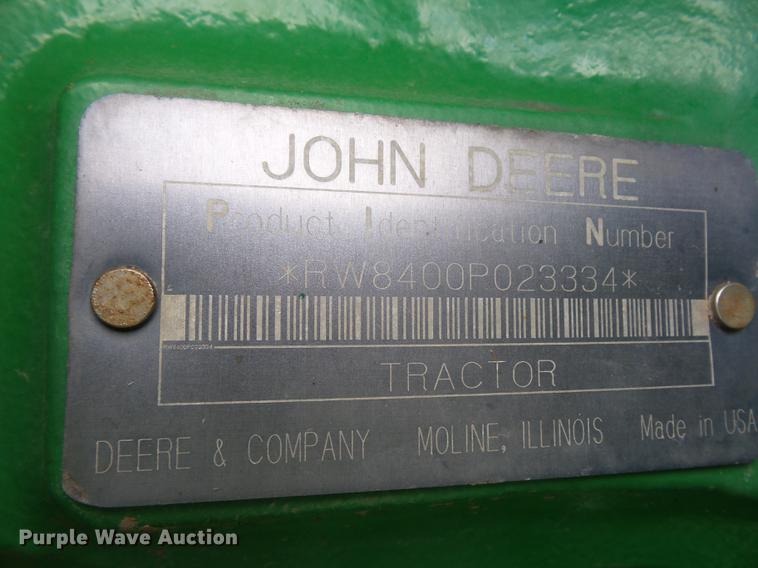 image for item DA6507 1998 John Deere 8400 MFWD tractor