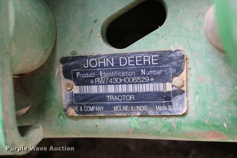 image for item DC3736 John Deere 7430 MFWD tractor