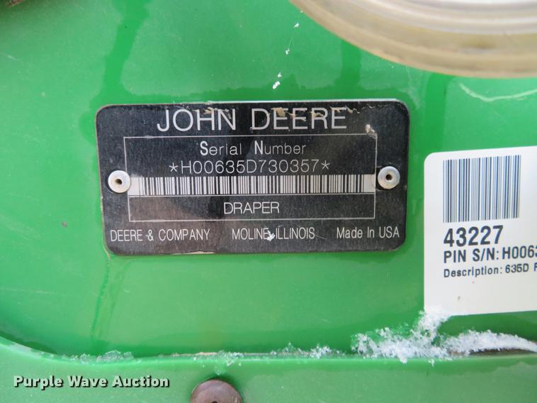 image for item DF9849 2009 John Deere 635D draper head