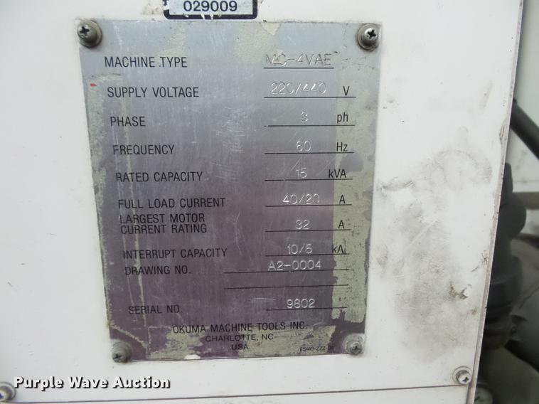 image for item DV9506 Okuma vertical mill