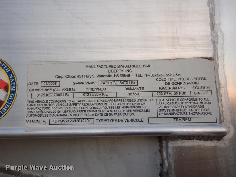 image for item K5751 2008 Travalong livestock trailer