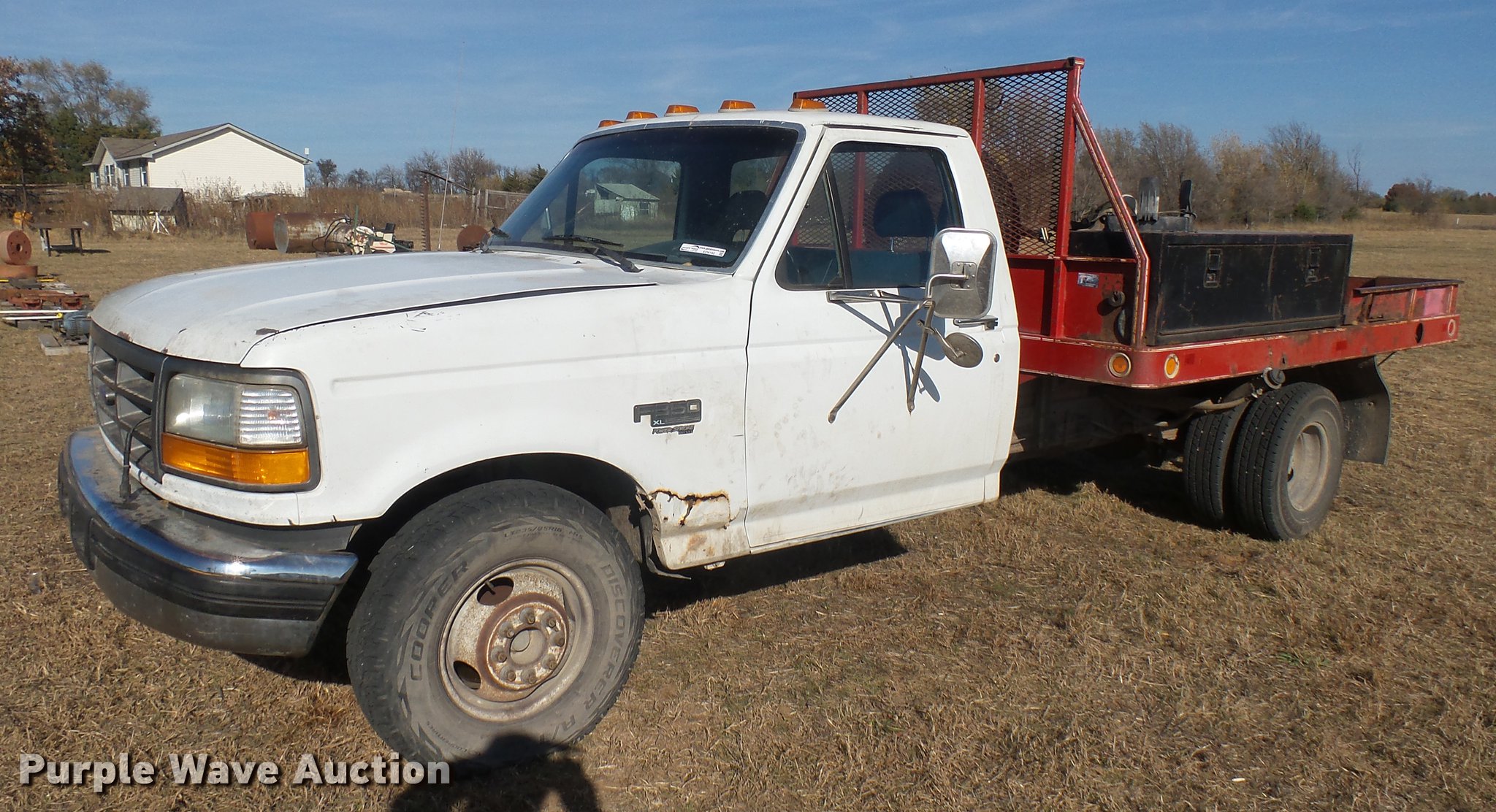1995 Ford F350 flatbed pickup truck in Halstead, KS Item ED9192 sold