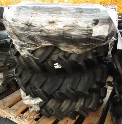 image for item G1814 (6) Titan 11.2x24 4PR R1 HTL rear tire assemblies