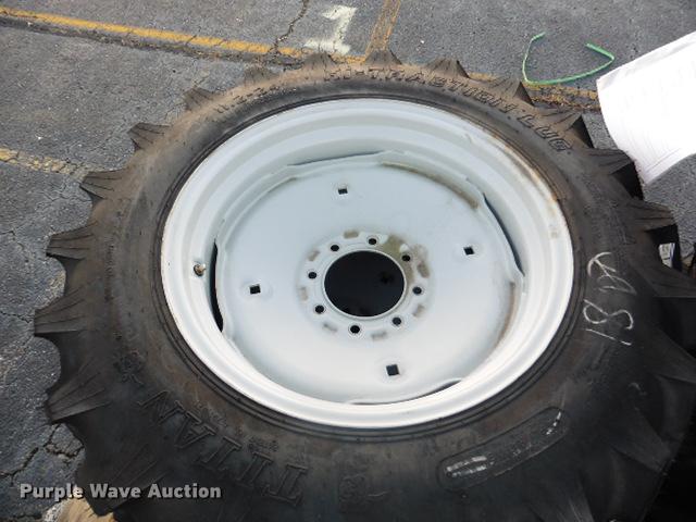 image for item G1819 (4) Galaxy 11.2x24 4PR R1 HTL rear tire assemblies