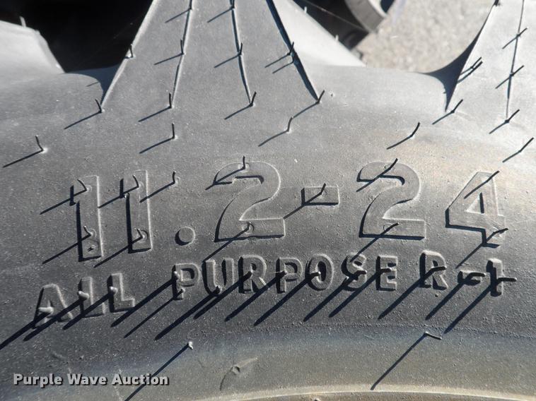 image for item G1825 (7) Galaxy 11.2x24 4PR R1 HTL rear tire assemblies