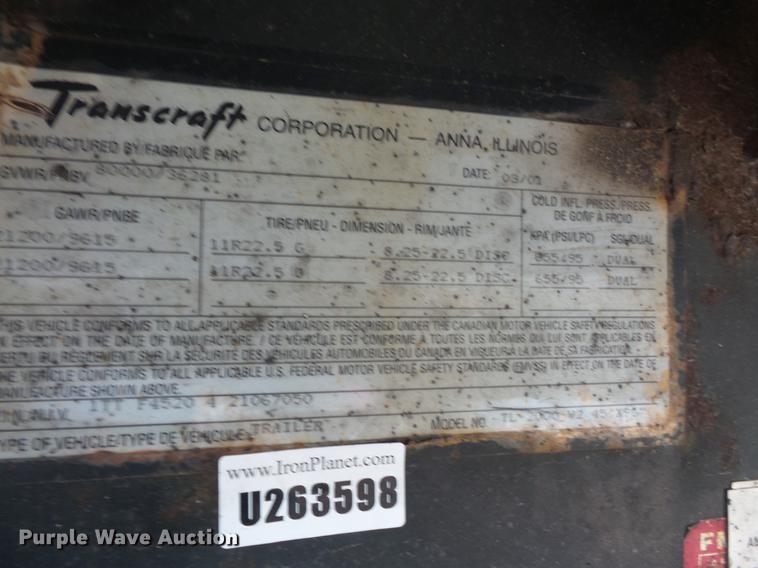 image for item DB8009 2002 Transcraft TL-2000-W2 flatbed trailer