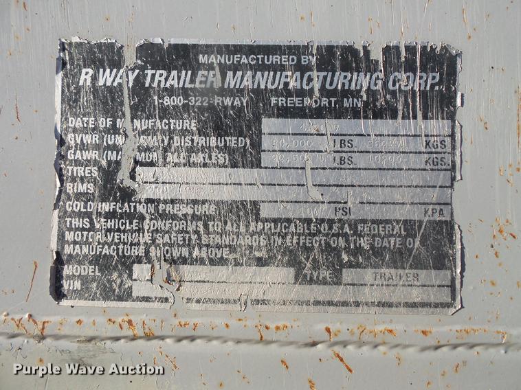 image for item DB8075 2007 R-way bottom dump trailer