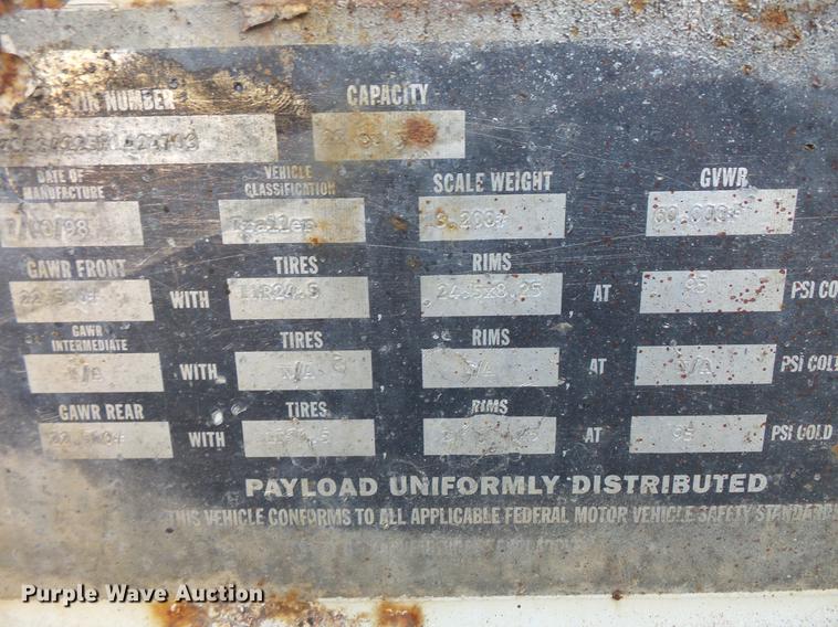 image for item DB8076 1999 bottom dump trailer