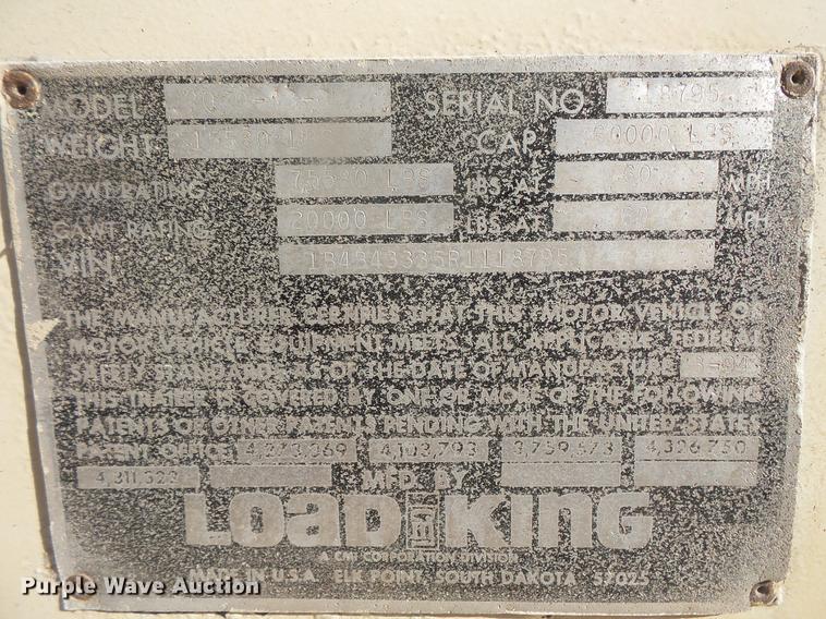 image for item DB8079 1994 Load King bottom dump trailer