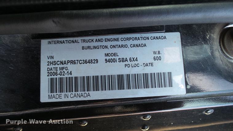 image for item DC2522 2007 International 9400i semi truck