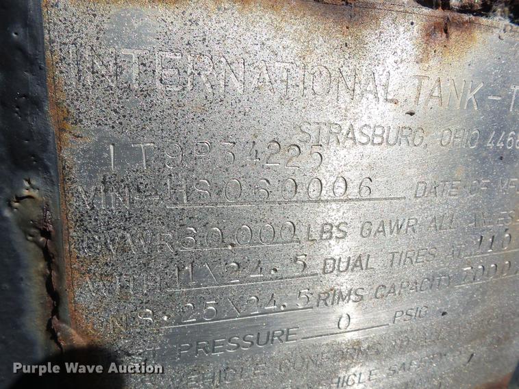 image for item J8586 1987 International asphalt tank trailer