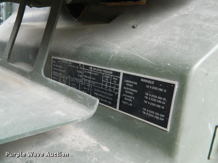 image for item DB1165 1990 Am General M998 Humvee pickup truck