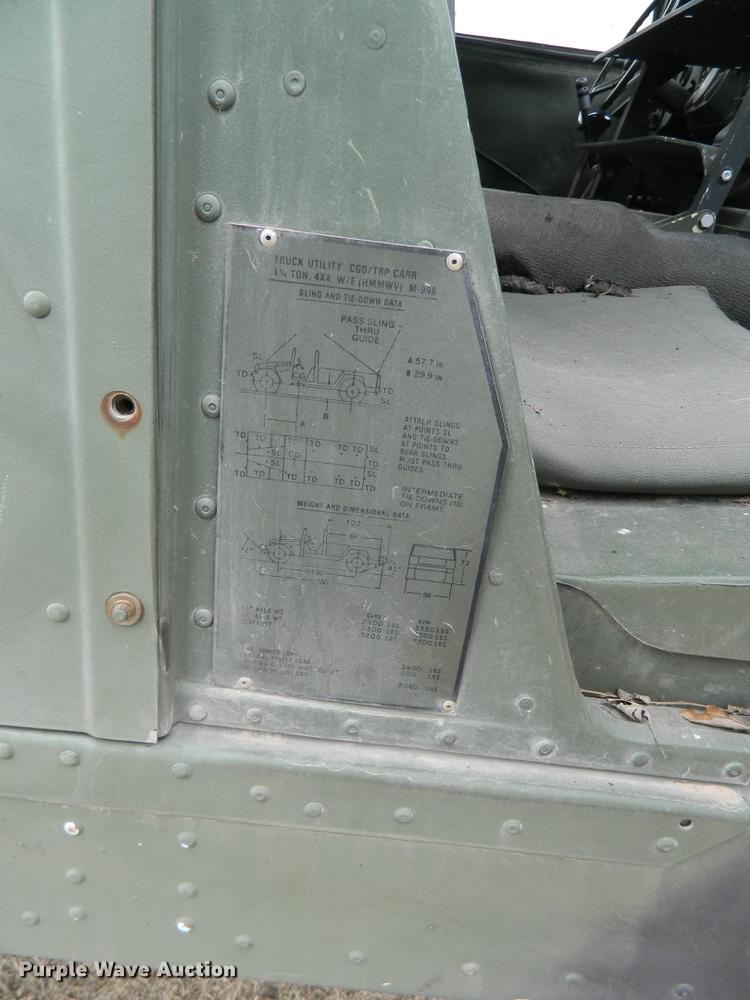 image for item DB1165 1990 Am General M998 Humvee pickup truck