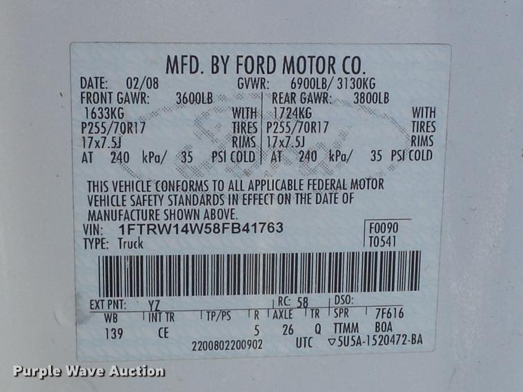 image for item DB6321 2008 Ford F150 XL SuperCrew pickup truck