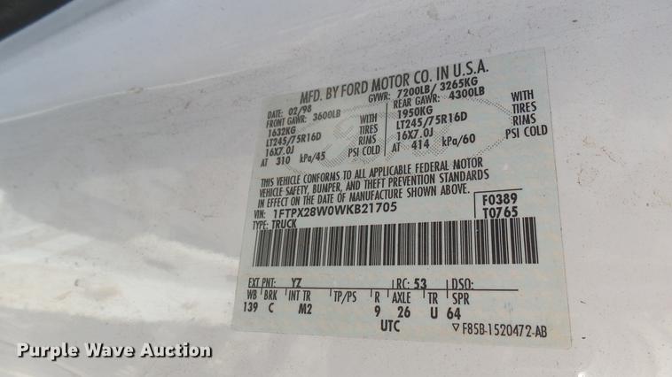 image for item DC1820 1998 Ford F250 SuperCab pickup truck