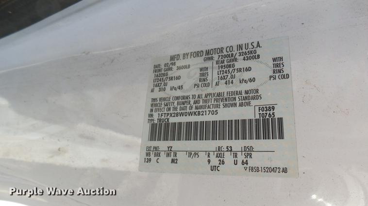 image for item DC1820 1998 Ford F250 SuperCab pickup truck