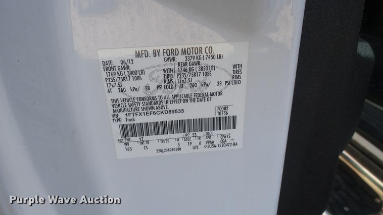 image for item DC1894 2012 Ford F150 SuperCab pickup truck