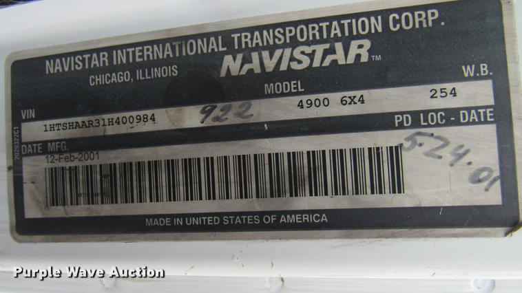 image for item DC2241 2001 International 4900 X-ray inspection truck