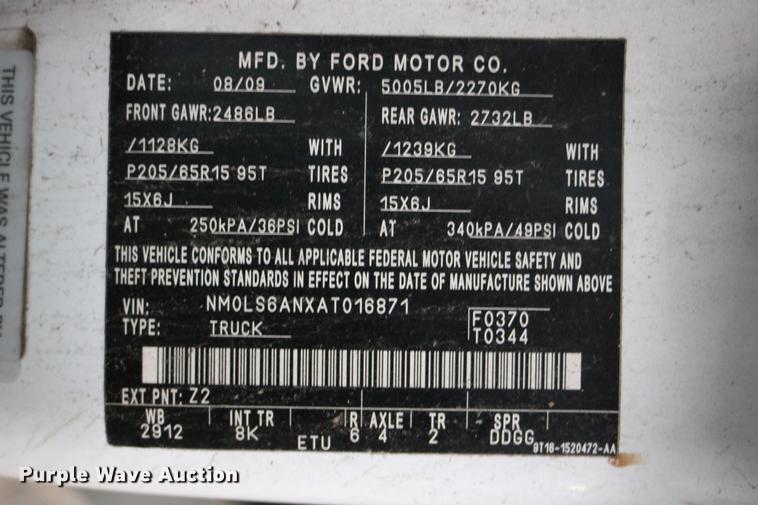 image for item DC3662 2010 Ford Transit Connect van