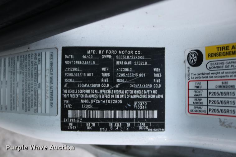 image for item DC3667 2010 Ford Transit Connect van