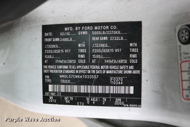 image for item DC3668 2010 Ford Transit Connect van