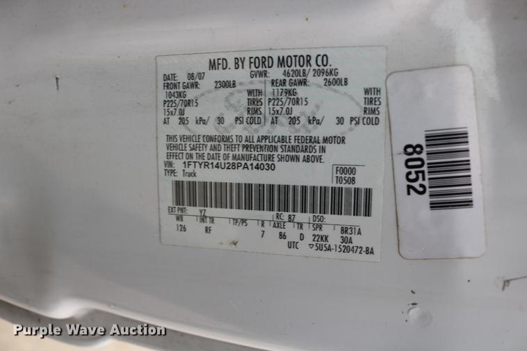 image for item DC3669 2008 Ford Ranger SuperCab pickup truck