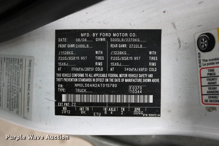 image for item DC3684 2010 Ford Transit Connect van