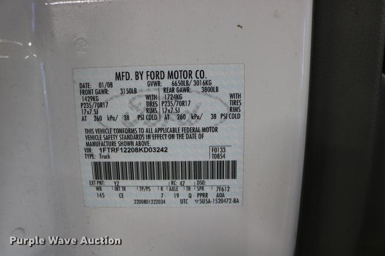 image for item DC3686 2008 Ford F150 pickup truck