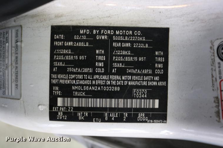 image for item DC3693 2010 Ford Transit Connect van