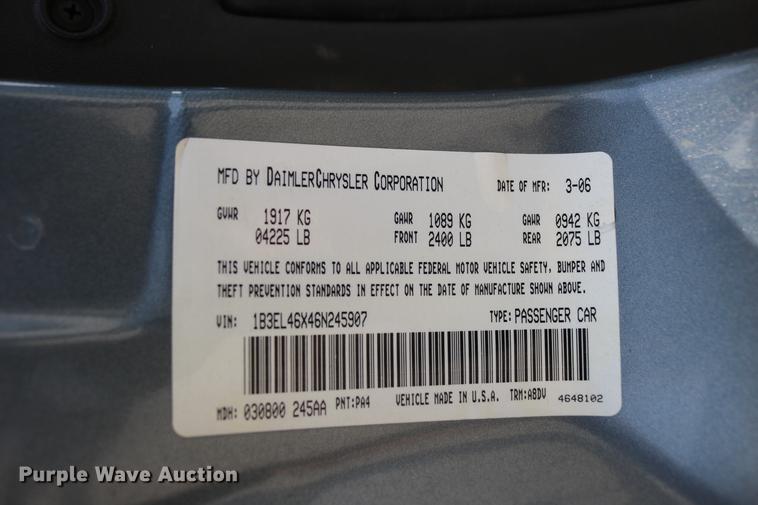 image for item DC3702 2006 Dodge Stratus