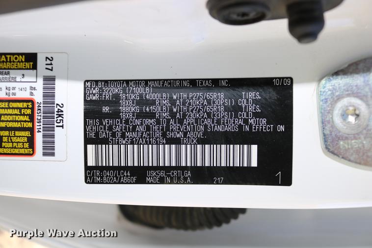 image for item DC3714 2010 Toyota Tundra Double Cab pickup truck