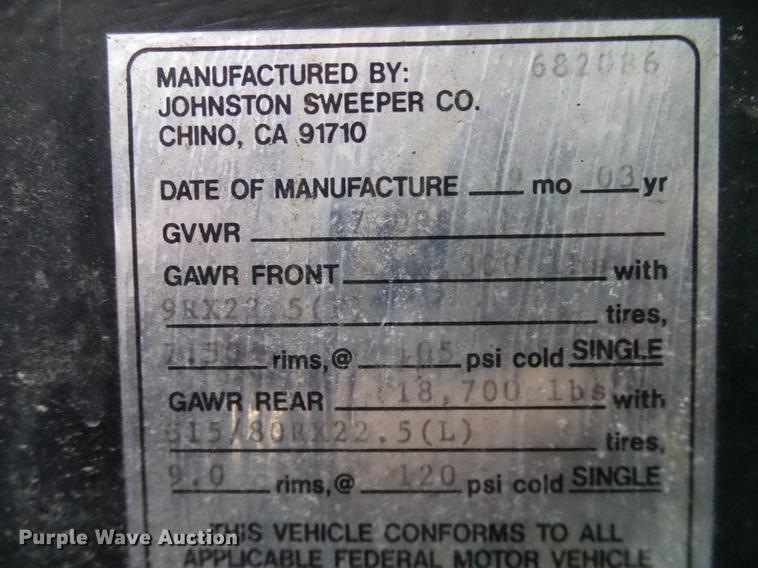 image for item DC7950 2003 Johnston 4000 street sweeper