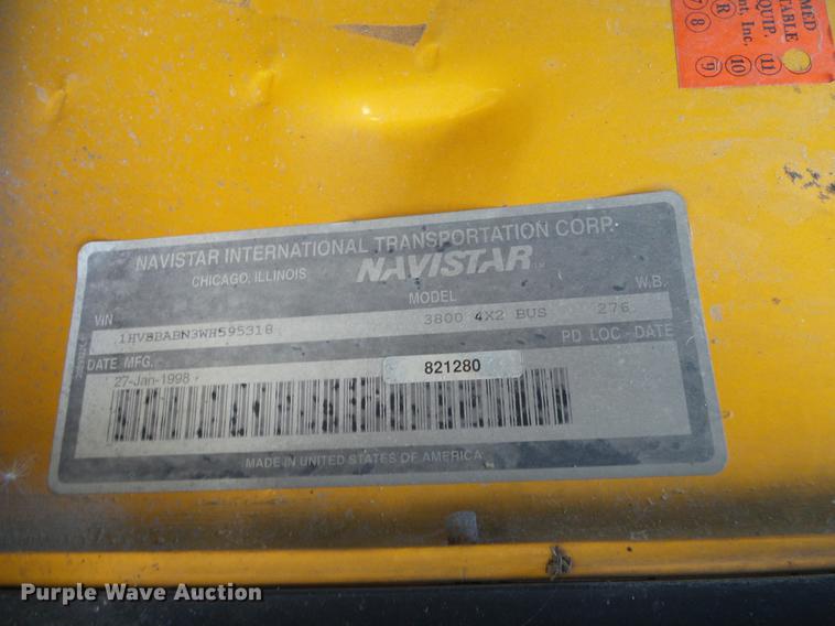 image for item DC7962 1998 International 3800 Amtran school bus