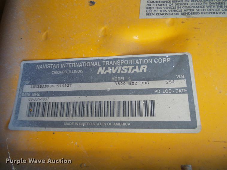 image for item DC7963 1997 International 3800 Blue Bird school bus