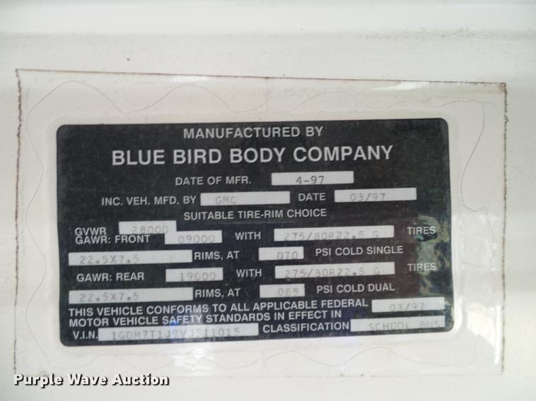 image for item DC7965 1997 GMC Blue Bird school bus
