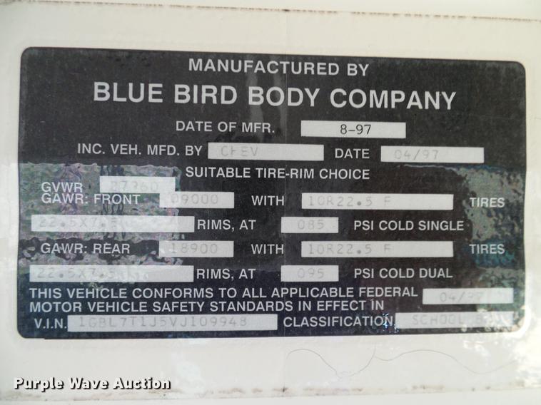 image for item DC7966 1998 Chevrolet Blue Bird school bus