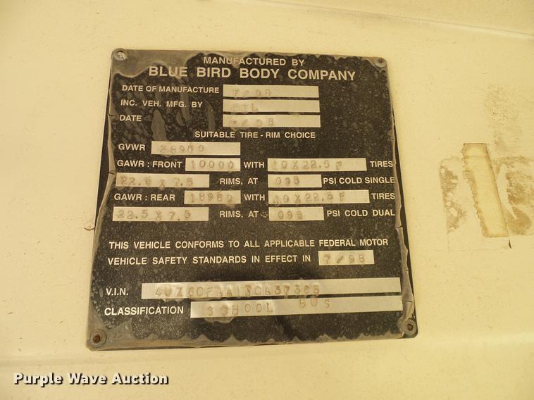 image for item DC7972 1998 Freightliner FS65 Blue Bird school bus