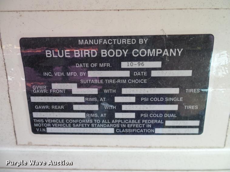 image for item DC7976 1997 GMC Blue Bird school bus