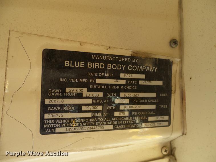 image for item DC7985 1997 International 3800 Blue Bird school bus