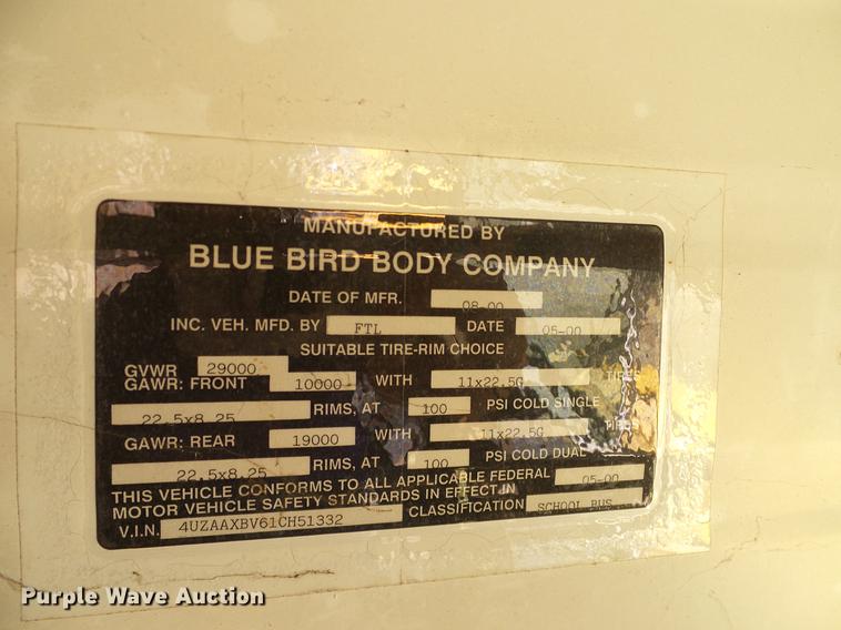 image for item DC7988 2001 Freightliner FS65 Blue Bird school bus