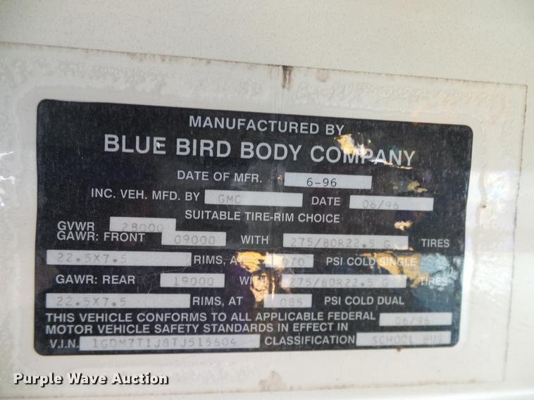 image for item DC7992 1997 GMC Blue Bird school bus