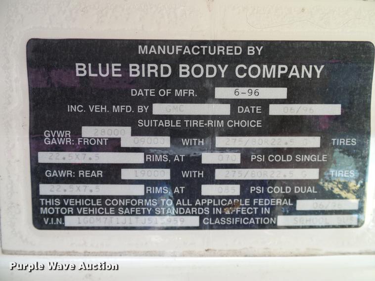 image for item DC7999 1997 GMC Blue Bird school bus