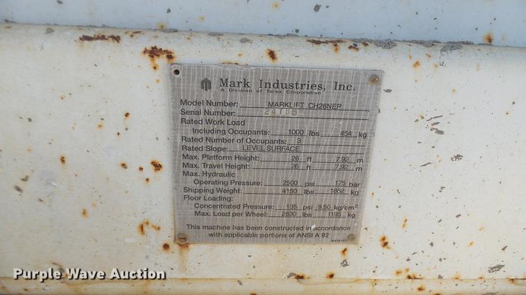 image for item ED9168 Mark Lift CH26NEP scissor lift