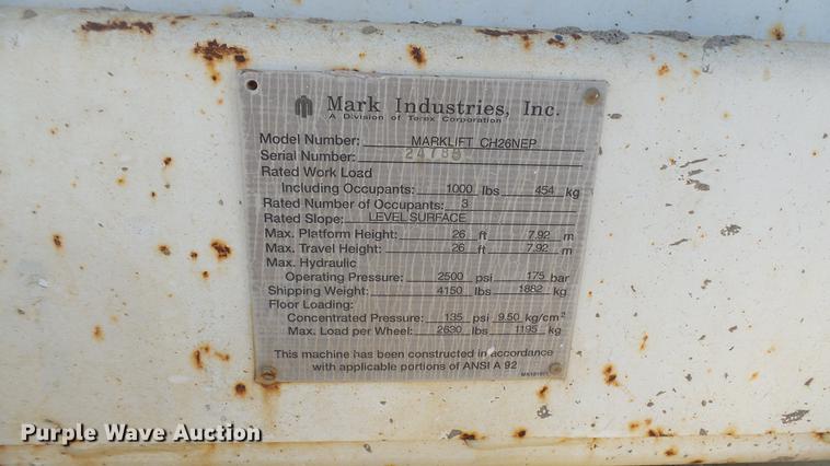 image for item ED9168 Mark Lift CH26NEP scissor lift