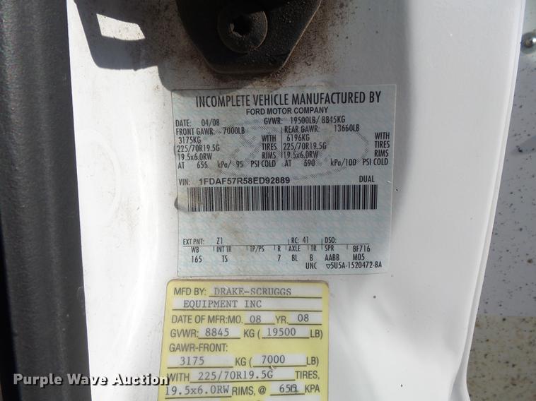 image for item DB6337 2008 Ford F550 XL Super Duty bucket truck