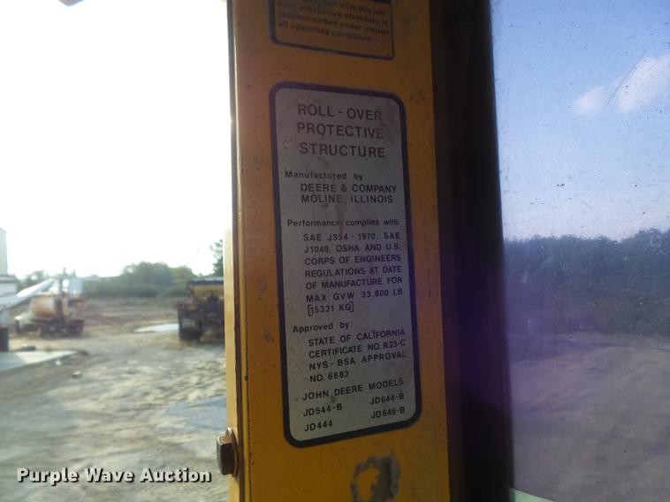 image for item DB6344 1980 John Deere 444 wheel loader