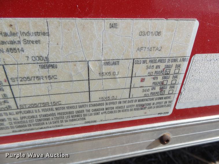 image for item DB9925 2006 American enclosed cargo trailer