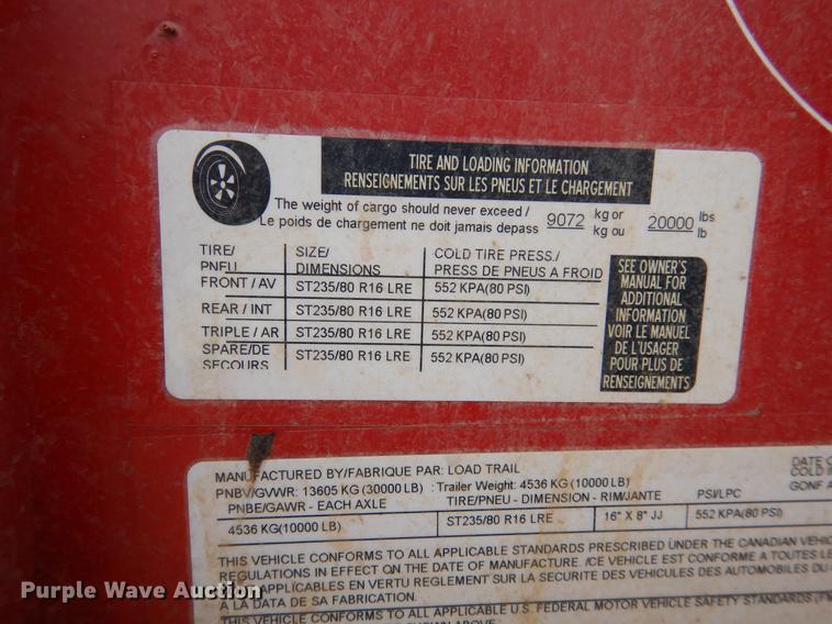 image for item DC5981 2015 Load Trail Load Max equipment trailer