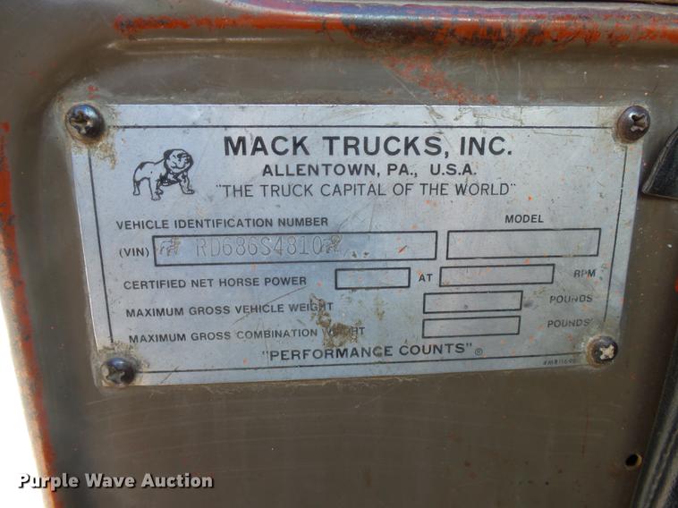 image for item DC8243 1978 Mack RD686S dump truck